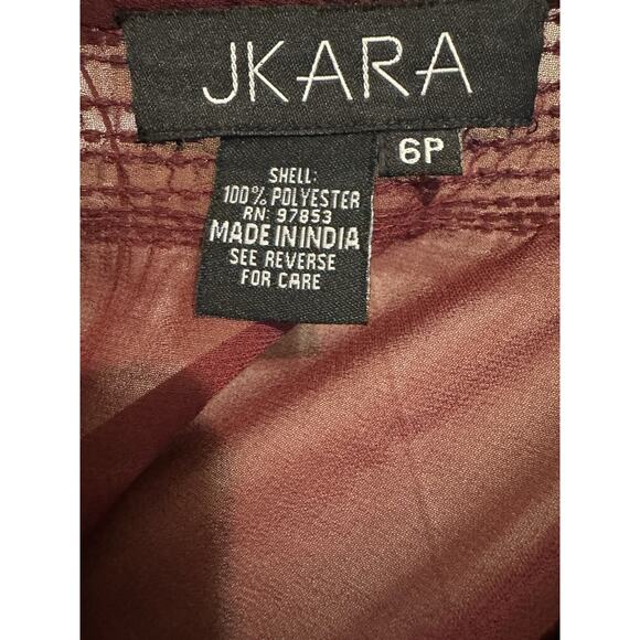 JKara Two Piece Beaded Bolero Jacket Maxi Dress Size 6P Cranaberry Holiday - Picture 6 of 16